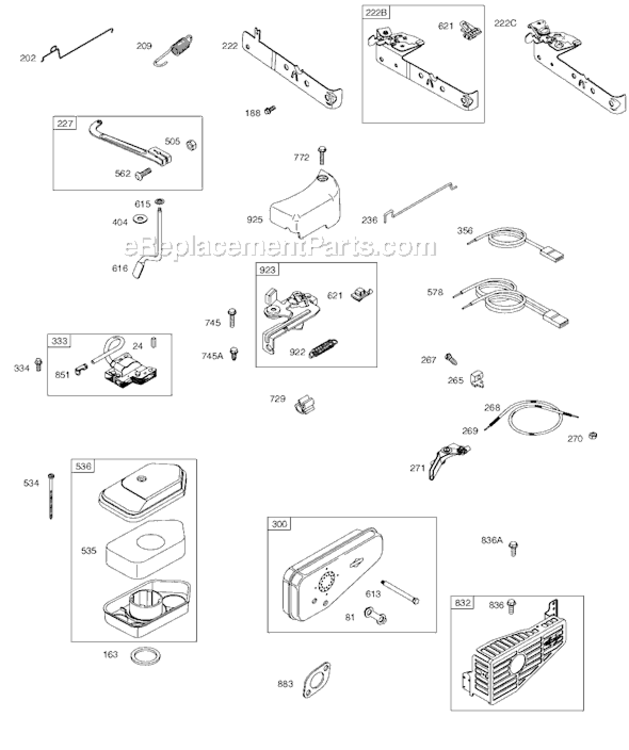 Page D Diagram and Parts List for 9F900  Briggs and Stratton Engine